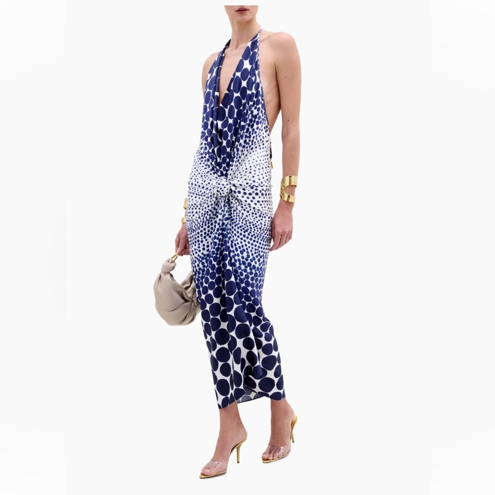 Silvia Tcherassi Guadalupe Halterneck Knotted Maxi Dress